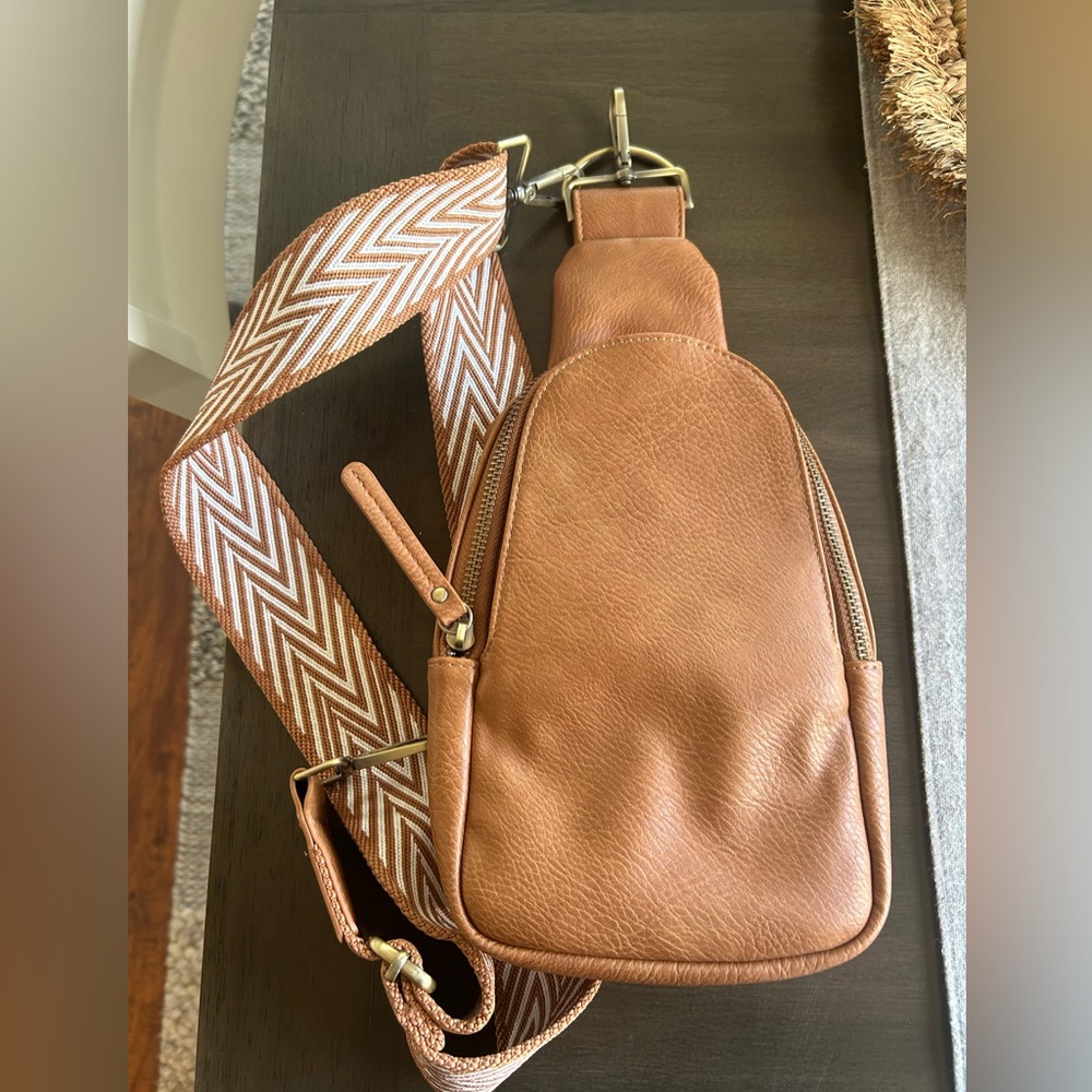 Anthropologie Liberty Leather Sling Bag.